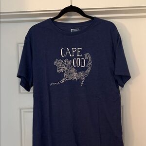 J. Crew Navy Tee with White Cape Cod Graphic